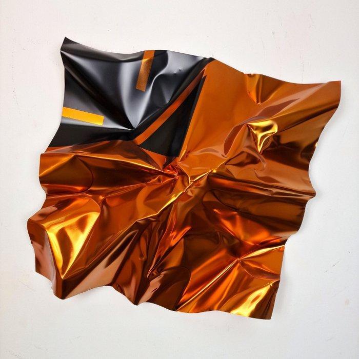 José Soler Art - Steel Silk. Orange and Black (Wall, Antiek en Kunst, Kunst | Designobjecten