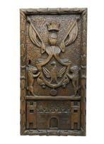 Decoratief ornament - Frankrijk - Heraldisch houtsnijwerk -, Antiek en Kunst