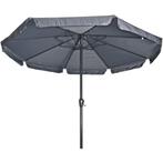 Libra parasol met volant grijs 3 m, Nieuw, Grijs, Ophalen of Verzenden