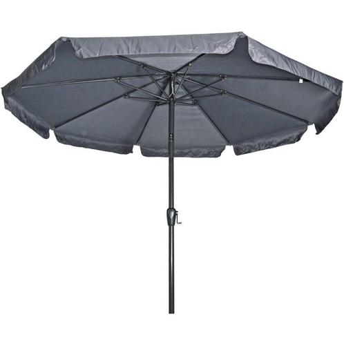 Libra parasol met volant grijs 3 m, Huis en Inrichting, Stoelen, Grijs, Nieuw, Ophalen of Verzenden