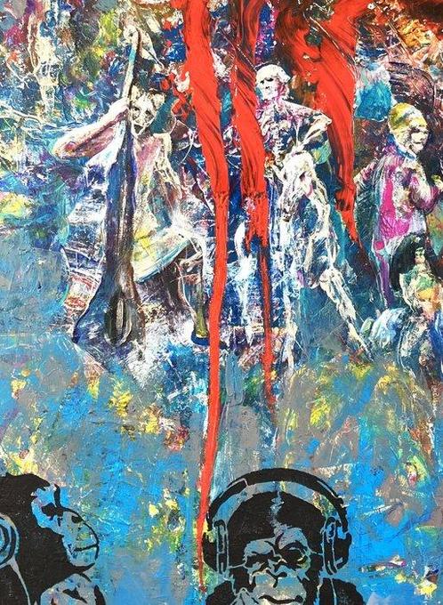 Knut-Peter Hoffmann - hell admininistrators - XL, Antiek en Kunst, Kunst | Schilderijen | Modern