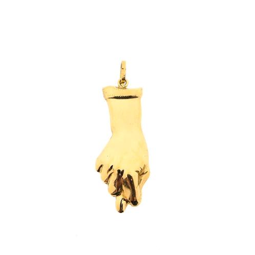 Gouden hanger van een figa vuist (585) (585), Sieraden, Tassen en Uiterlijk, Bedels, Gebruikt, Overige merken, Goud, Ophalen of Verzenden