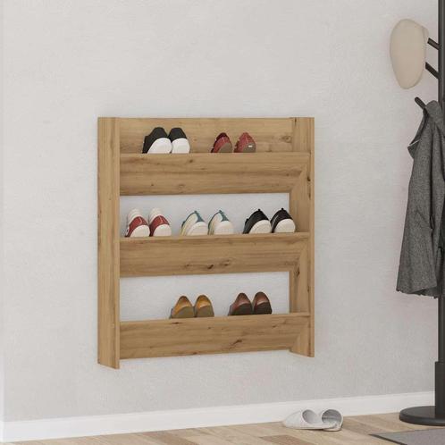 vidaXL Wandschoenenkast 80x18x90 cm bewerkt hout artisanaal, Huis en Inrichting, Kasten | Schoenenrekken, Nieuw, Verzenden