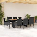 vidaXL 9-delige Tuinset poly rattan zwart, Tuin en Terras, Tuinsets en Loungesets, Nieuw, 8 zitplaatsen, Tuinset, Verzenden