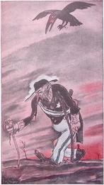 Beerenbrouck loopt door een verwoest landschap op spotprent, Antiek en Kunst, Verzenden