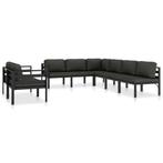 vidaXL 8-delige Loungeset met kussens aluminium antraciet, Verzenden, Nieuw, Aluminium, Loungeset