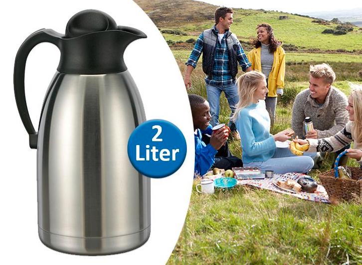 RVS Thermoskan - 2 Liter ( 2de Kans Deal ), Huis en Inrichting, Keuken | Keukenbenodigdheden, Nieuw, Verzenden