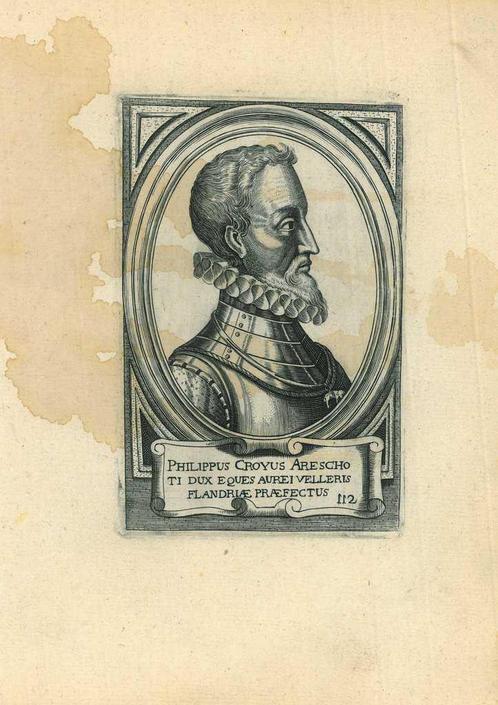 Portrait of Philippe III de Croy, Antiek en Kunst, Kunst | Etsen en Gravures