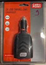 Sigaretten aansteker auto 2X USB Swivel car charger, Nieuw, Verzenden