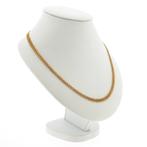 Gouden galleriedraad schakelketting | 46,5 cm, Sieraden, Tassen en Uiterlijk, Kettingen, Ophalen of Verzenden, Gebruikt, Overige kleuren