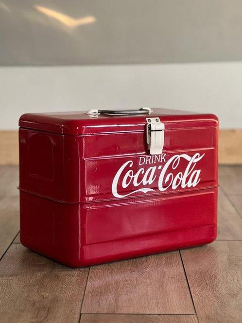 Koeler - Metaal - Vintage koelbox Coca Cola, Antiek en Kunst, Antiek | Wandborden en Tegels