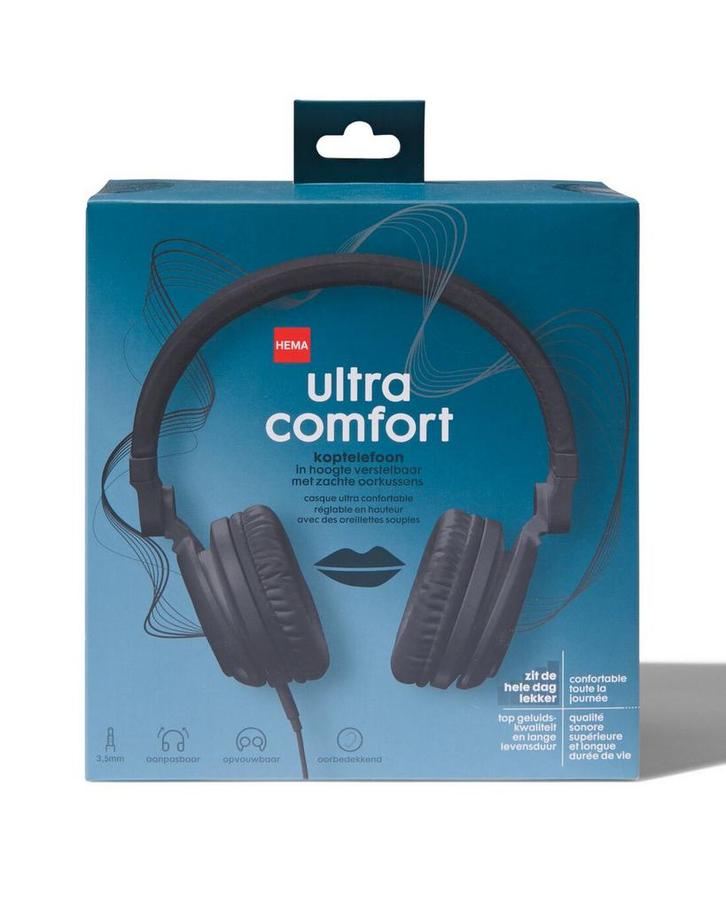 HEMA Koptelefoon ultra comfort zwart, Computers en Software, Overige Computers en Software, Nieuw, Verzenden