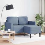 vidaXL 2-zitsbank met ligstoel L-vormig 125 cm linnen blauw, Huis en Inrichting, Banken | Bankstellen, Verzenden, Nieuw, Tweepersoons