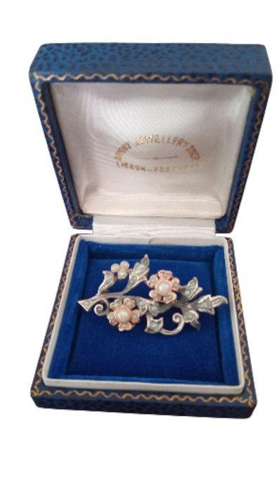 Zonder Minimumprijs - Broche - 12 kt. Roségoud - 5.00ct. tw., Sieraden, Tassen en Uiterlijk, Antieke sieraden