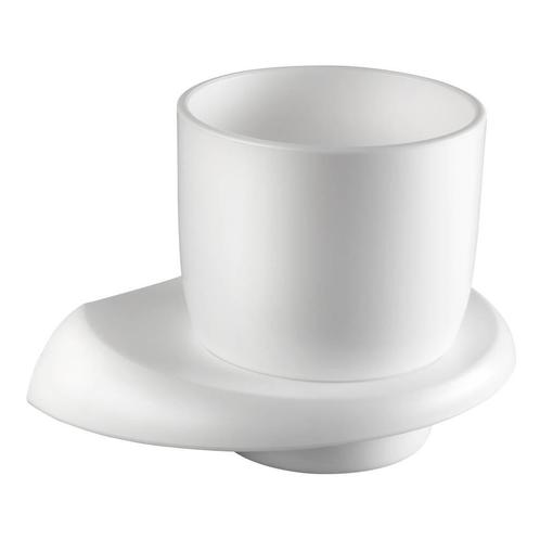 Mahe Bekerhouder Met Beker Abs Kunststof Wit 13 Cm, Huis en Inrichting, Badkamer | Badtextiel en Accessoires, Ophalen of Verzenden