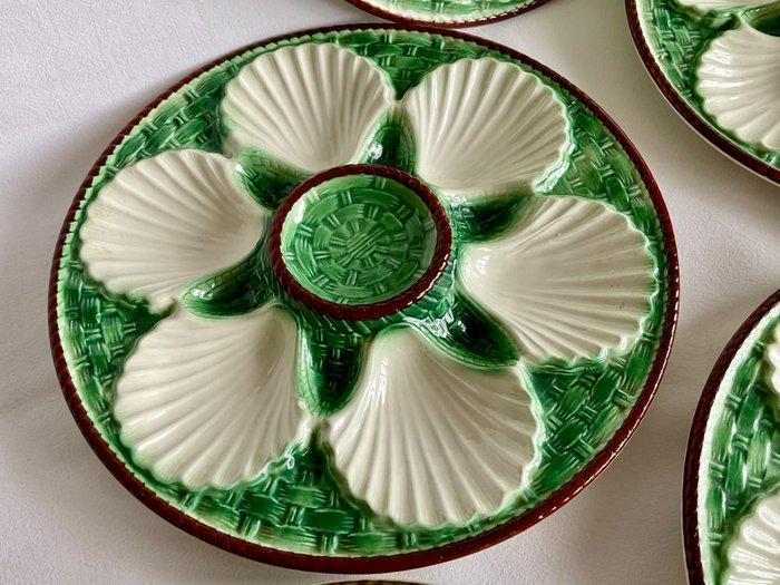 Faïencerie Gien toeschrijving , zes Barbotine Faïence, Antiek en Kunst, Kunst | Designobjecten