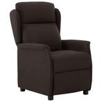 vidaXL Ligstoel Donkerbruin 67.5 x 93.5 x 101.5 cm Stof, Huis en Inrichting, Fauteuils, Verzenden, Nieuw