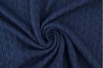 10 meter jacquard gebreide kabelstof - Marineblauw, Overige materialen, Blauw, 120 cm of meer, Ophalen of Verzenden