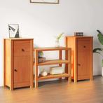 vidaXL Dressoir 2 pcs Wasbruin 39 x 34,5 x 80 cm Massief, Huis en Inrichting, Verzenden, Nieuw, Grenenhout