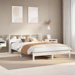 vidaXL Bed met boekenkast zonder matras grenenhout wit, Huis en Inrichting, Slaapkamer | Bedden, Verzenden, Wit, Nieuw, Twijfelaar
