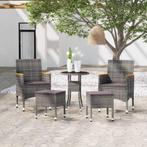 vidaXL 5-delige Loungeset poly rattan grijs, Verzenden, Nieuw, Rotan, Loungeset
