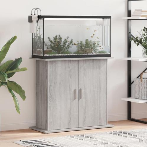vidaXL Aquariumstandaard 81x36x73 cm bewerkt hout grijs, Dieren en Toebehoren, Overige Dieren-accessoires, Nieuw, Verzenden