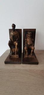 Boekensteunen (2) - Hout - Serre livre Don Quichotte, Antiek en Kunst