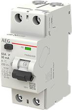 AEG aardlekschakelaar / 2-polig, 30mA, 63A / 2CSF702156R1630, Ophalen of Verzenden, Nieuw