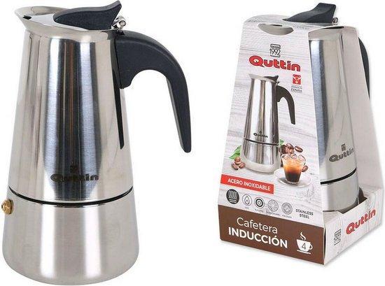 Italiaanse Koffiepot Quttin Zilverachtig Roestvrij staal ..., Witgoed en Apparatuur, Koffiezetapparaten, Verzenden