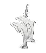 Zilveren Dolfijn vlak ketting hanger - dubbel, Verzenden, Nieuw