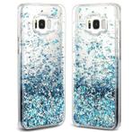 Hartjes & Glitter Luxe Vloeibare Case S8+ Plus - Azure Blauw, Telecommunicatie, Mobiele telefoons | Toebehoren en Onderdelen, Nieuw