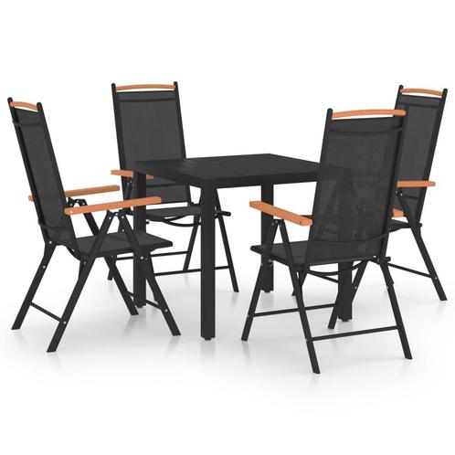 vidaXL 5-delige Tuinset aluminium zwart, Tuin en Terras, Tuinsets en Loungesets, Tuinset, Nieuw, Aluminium, Verzenden