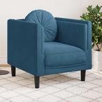 vidaXL Fauteuil met kussen fluweel blauw, Verzenden, Nieuw, Eenpersoons, Stof
