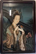 Elegant Woman with Bird - Onbekende kunstenaar - China, Antiek en Kunst