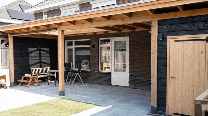 Douglas plat dak met schuur 1000x300cm Enkhuizen, Tuin en Terras, Overkappingen, Ophalen of Verzenden