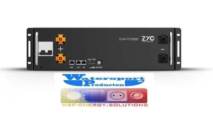 ZYC SIMPO 5000 LiFePO4 51,2V/100Ah 5,12kWh, Doe-het-zelf en Verbouw, Zonnepanelen en Toebehoren, Nieuw, Verzenden