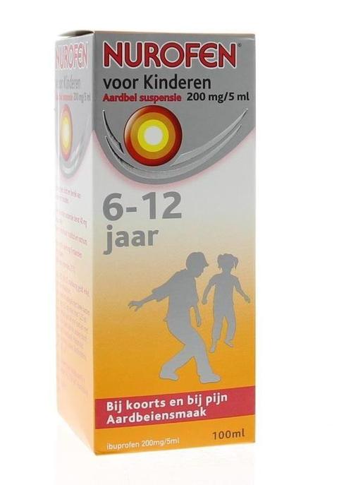 Nurofen 4% Kind aardbei suspensie suikervrij - 100 ml, Diversen, Verpleegmiddelen, Nieuw, Verzenden