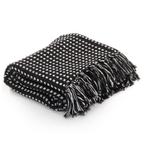 vidaXL Plaid vierkanten 160x210 cm katoen zwart, Verzenden, Nieuw, Zwart