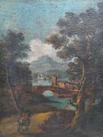 Scuola italiana (XVIII-XIX) - Cavaliere nel bosco (Paesaggio