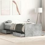 vidaXL Bedframe met hoofd- en voeteneinde betongrijs 75x190, Huis en Inrichting, Slaapkamer | Bedden, Verzenden, Nieuw, Eenpersoons