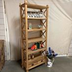 Boekenkast - Massief teak - 5 planken en 2 lades - TTM Wonen, Teakhout, Nieuw, Landelijk, Met lade(s)