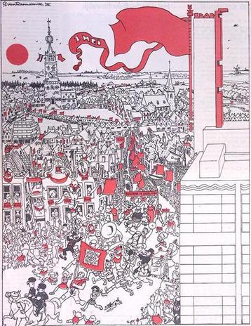 De dag van de arbeid op spotprent (lijst optie, Lithos) beschikbaar voor biedingen