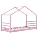 Kinderbed huisbed met bedbodem 90x200 cm roze, Kinderen en Baby's, Kinderkamer | Bedden, Verzenden, Nieuw