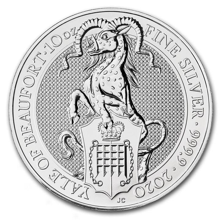 Queens Beast The Yale of Beaufort 10 oz 2020, Postzegels en Munten, Munten | Europa | Niet-Euromunten, Losse munt, Zilver, Verzenden