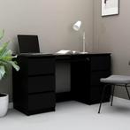 Bewerkt Hout Bureau | 140cm | Retourdeal | Zwart & Stijlvol, Huis en Inrichting, Ophalen of Verzenden, Nieuw, Bureau