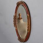 Ovale spiegellijst met rood en goud facet geslepen ca 1900, Antiek en Kunst, Antiek | Spiegels, Ophalen of Verzenden