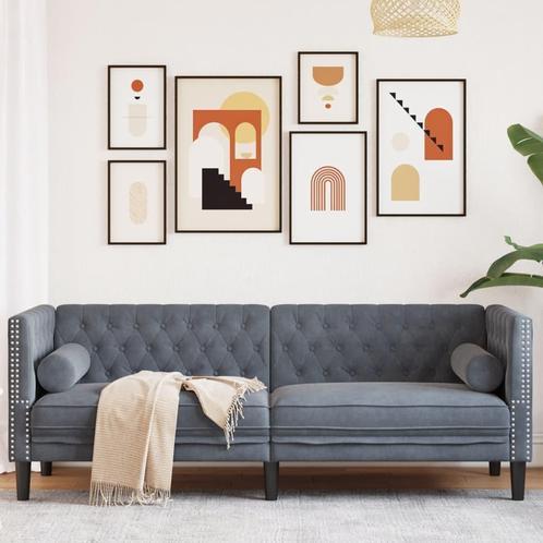 vidaXL Driezitsbank Chesterfield-stijl en bolsters fluweel, Huis en Inrichting, Banken | Bankstellen, Nieuw, Stof, Driepersoons
