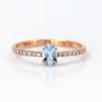 Ring - 14 karaat Roségoud Aquamarijn, Sieraden, Tassen en Uiterlijk