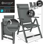 Tuinstoelen verstelbaar - Ligstoel - Set van 2 - Antraciet -, Verzenden, Zo goed als nieuw