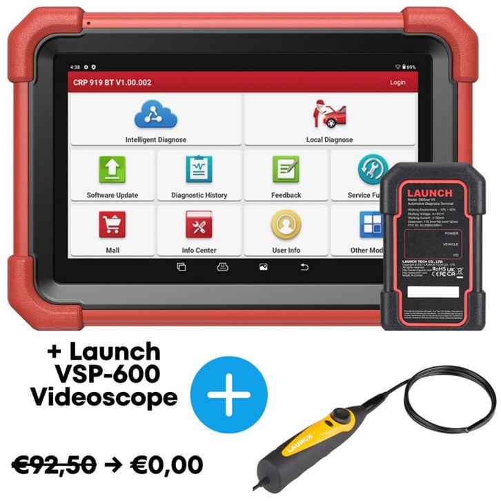 Launch CRP919X BT met gratis VSP600 Videoscope en 2 jaar, Auto diversen, Autogereedschap, Verzenden